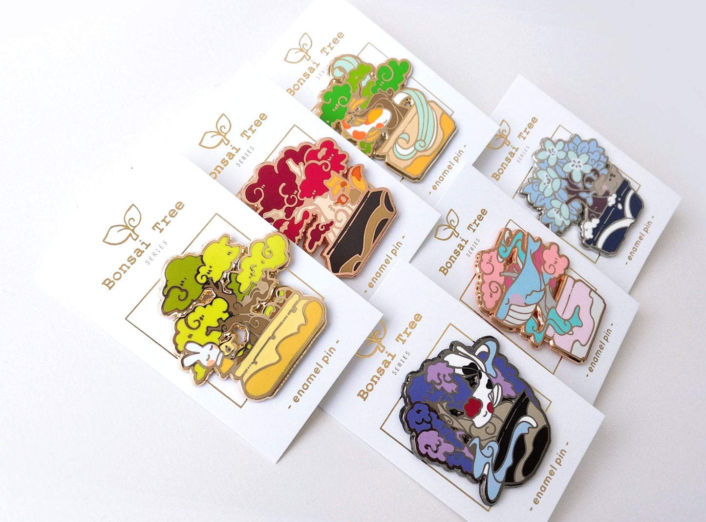Animal Bonsai Tree Pins - Large Hard Enamel Pin