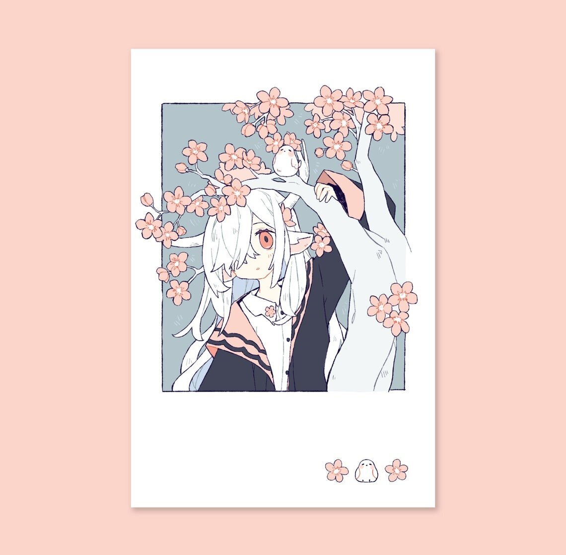 Deer and Blossom 4x6 Mini Print