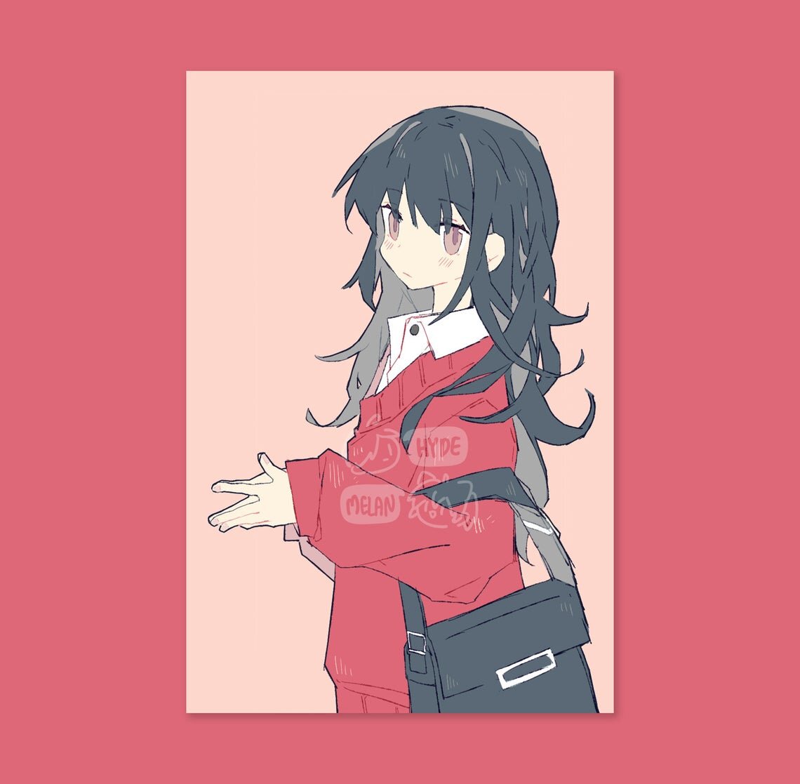 Red Sweater Girl 4x6 Mini Print