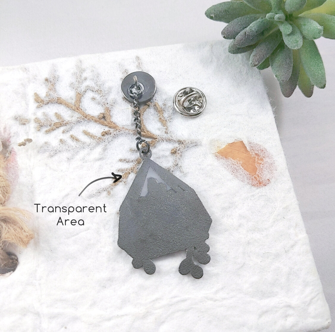 Hanging Planter Transparent Large Hard Enamel Pin