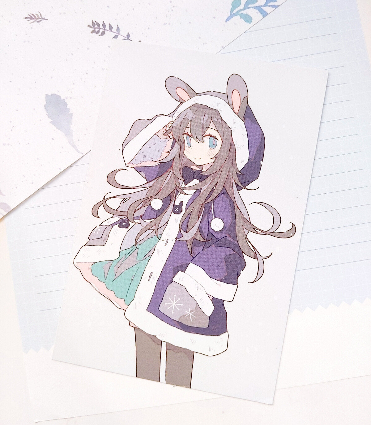 Winter Snow Bunny 4x6 Mini Print