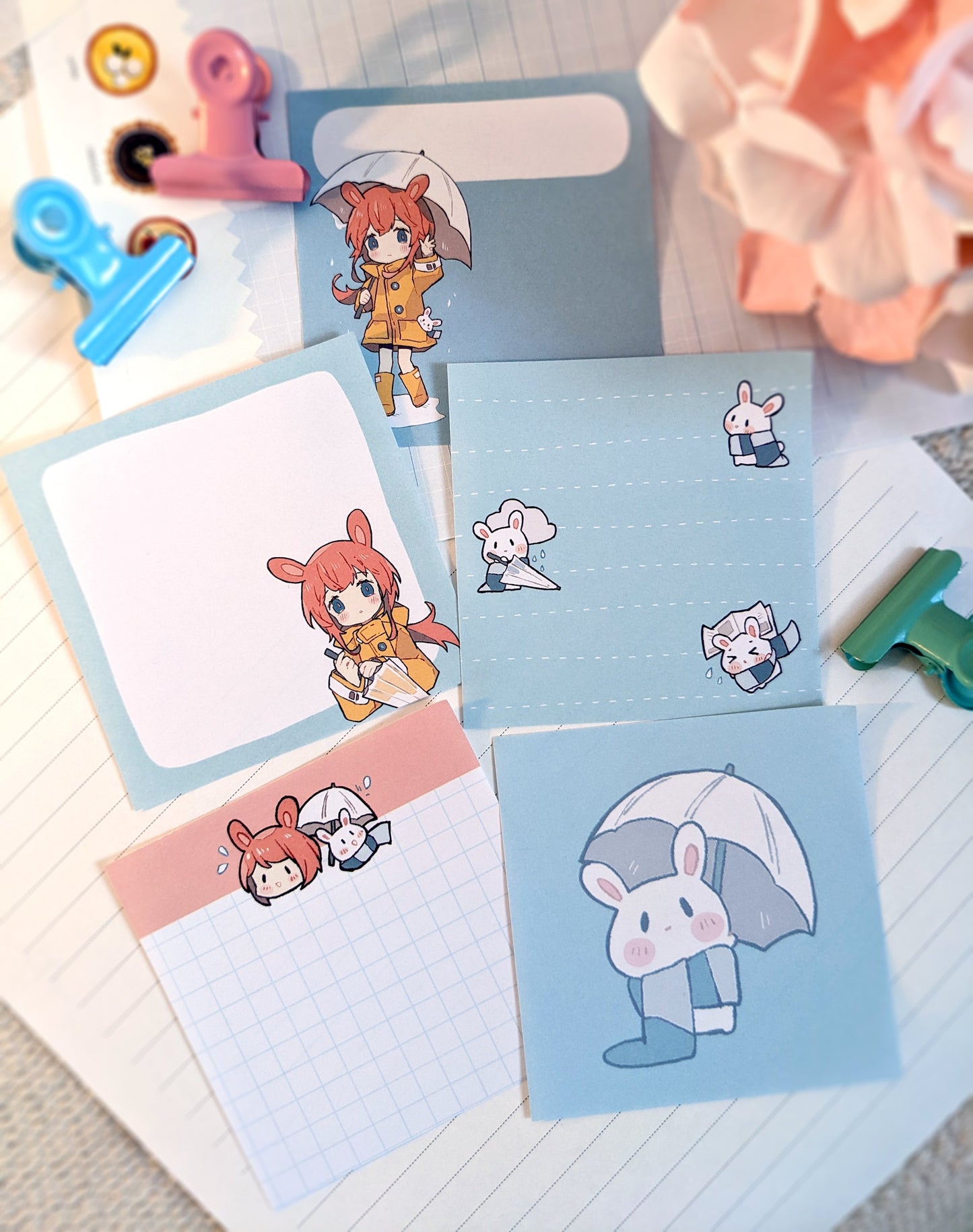 Rainy Bunny Memo Pad