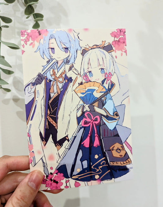 Kamisato Siblings Family Photo (Ayato, Ayaka) 4x6 Mini Print