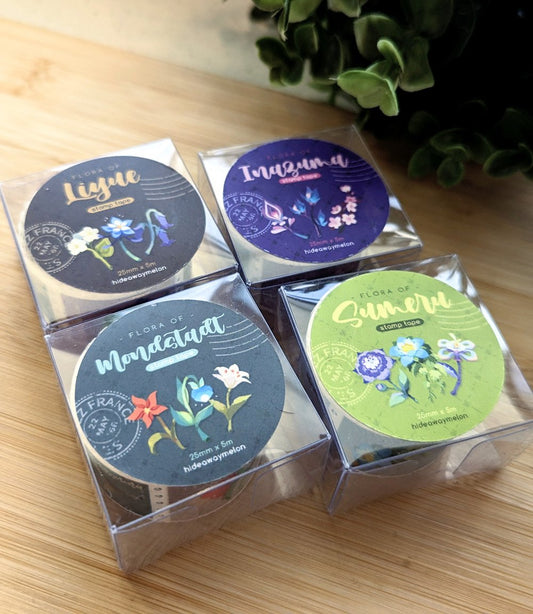 Flora of Mondstadt (Stamp) Japanese Foil Washi Tape 2.5cm x 5m