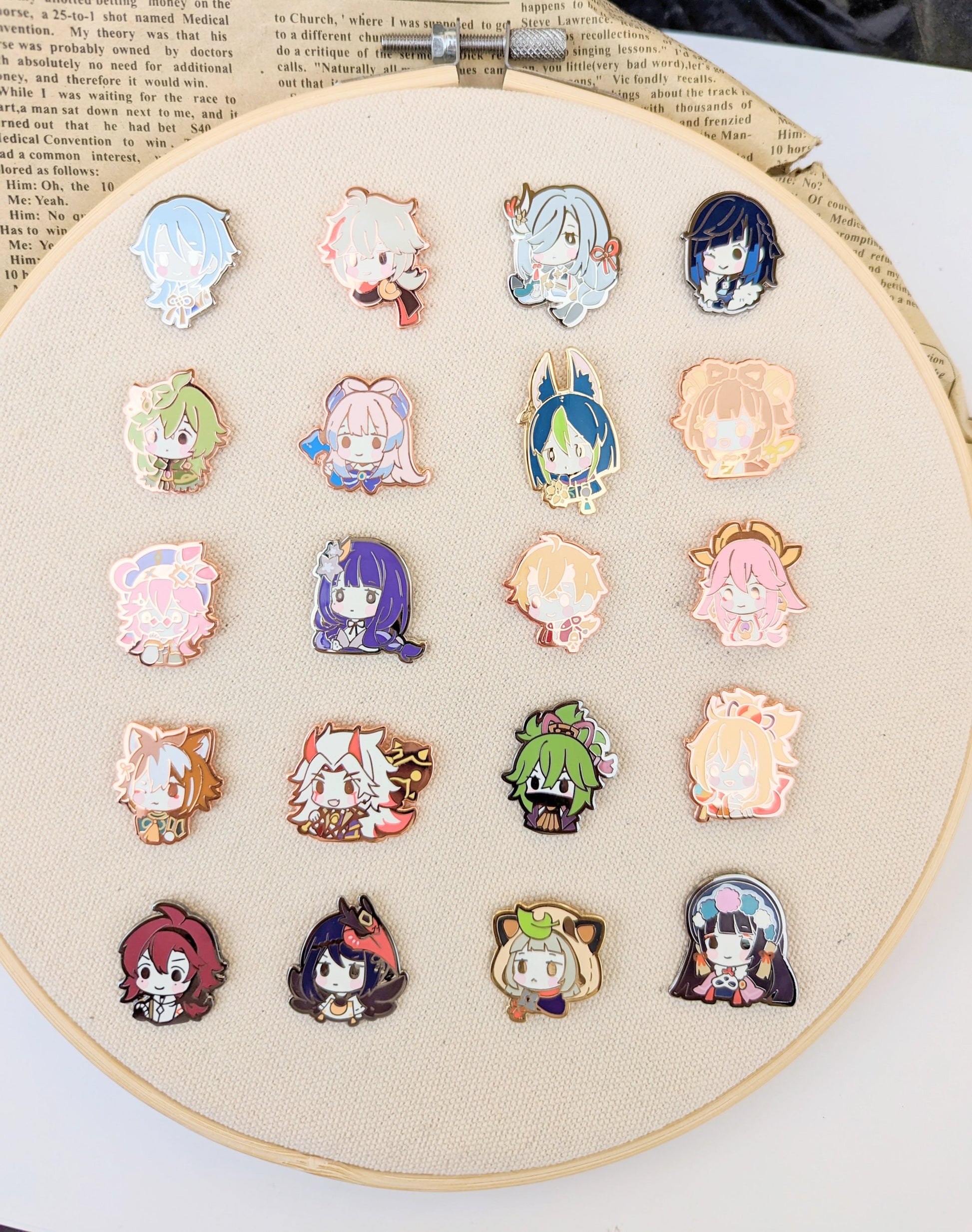 GACHA Genshin Party Chibis - Hard Enamel Pins (SET C)