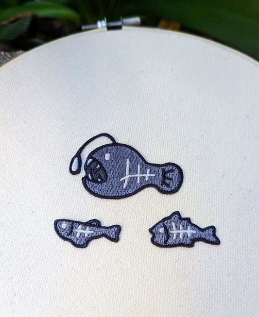 Deep Sea Fishing - Mini Embroidered Sticker Patch Set