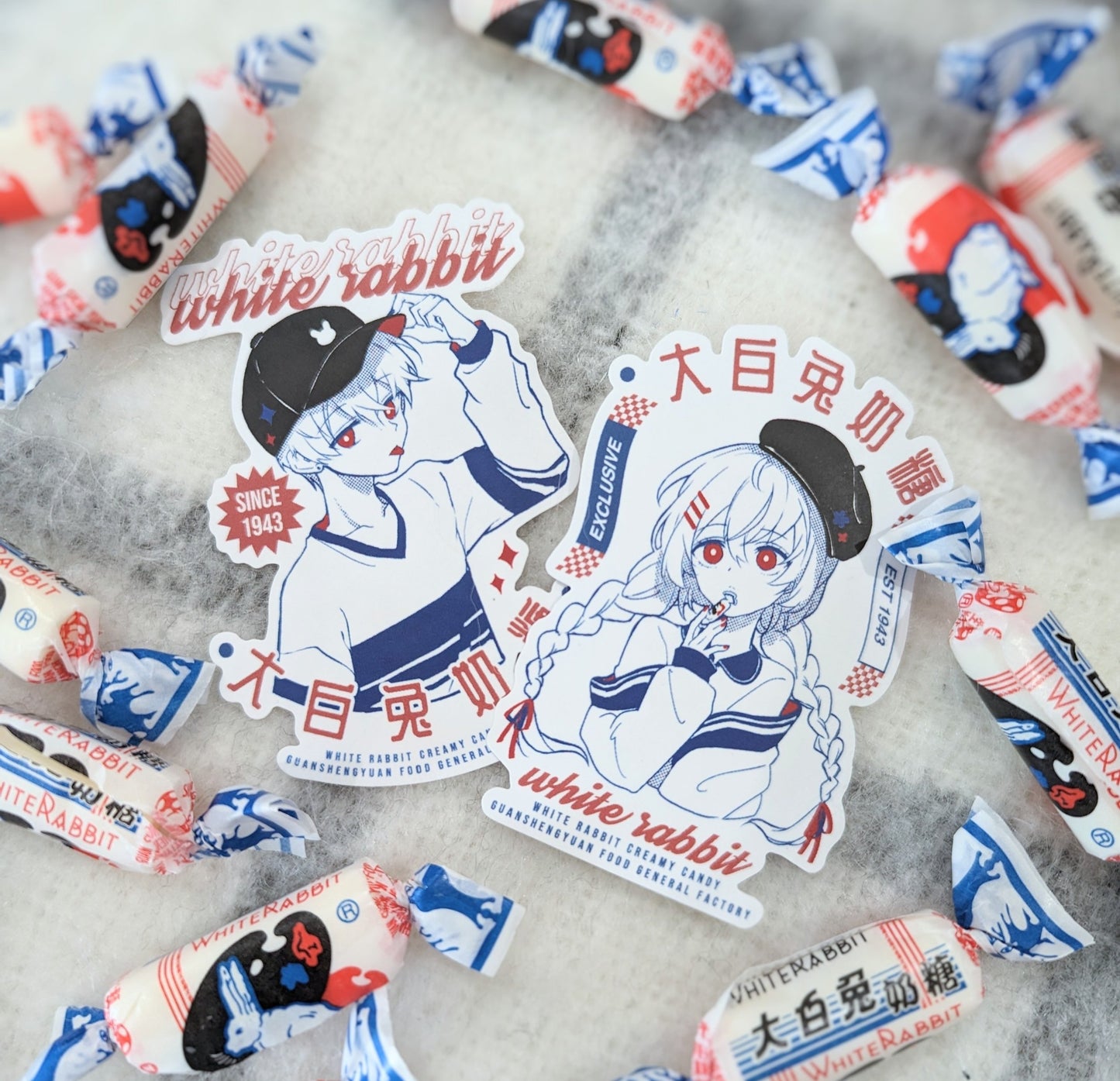 White Rabbit 3" Stickers - Vinyl