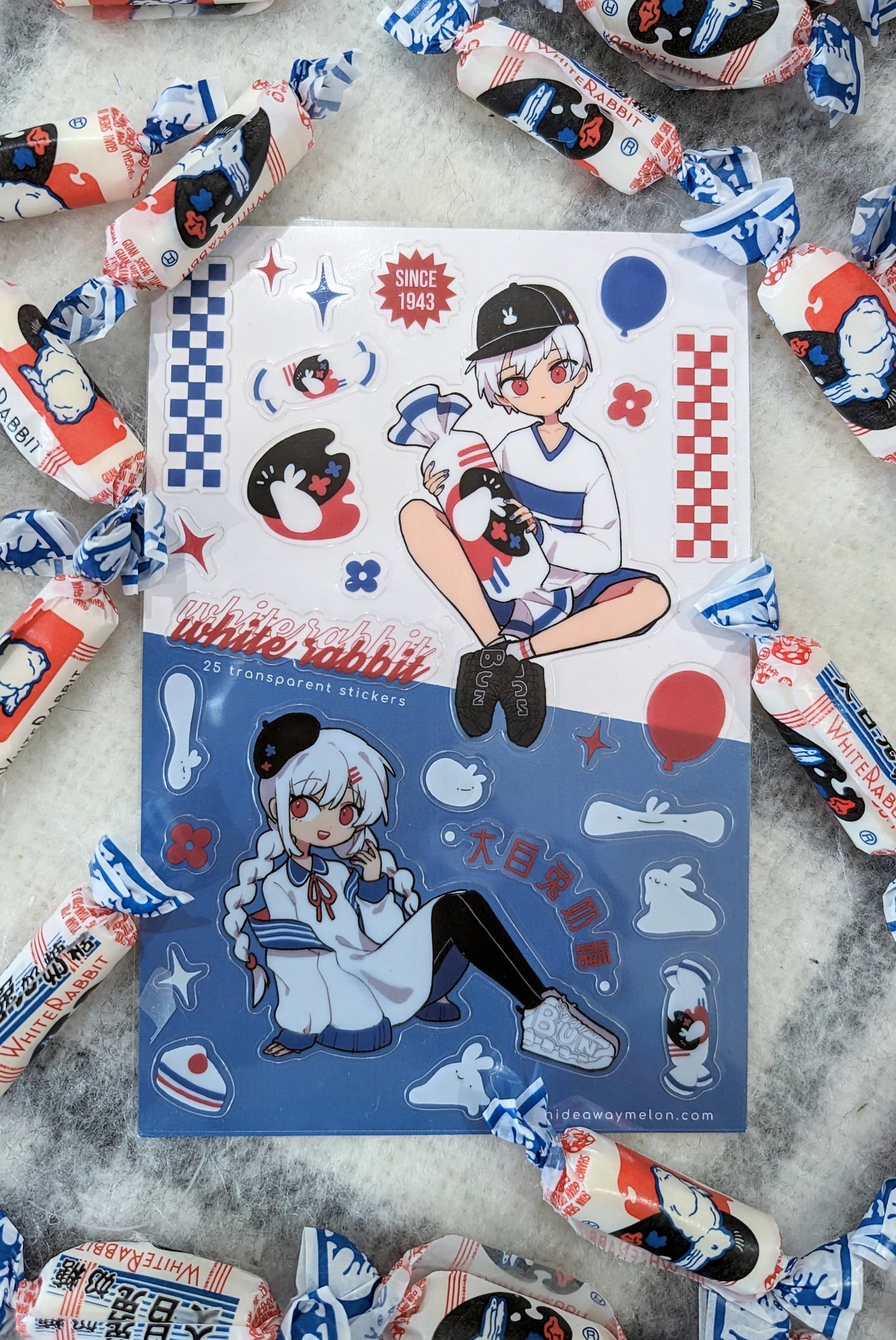 White Rabbit 4x6" Transparent Kiss Cut Sticker Sheet