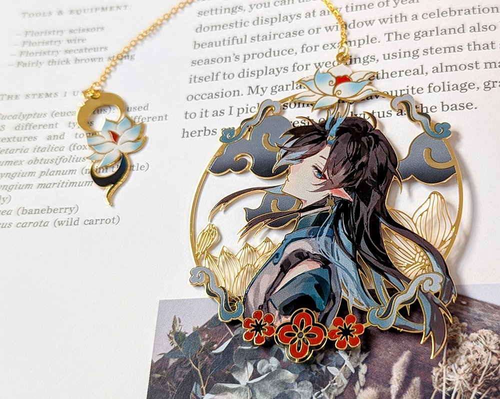 Dan Heng Imbibitor Lunae (Honkai Star Rail) Gold Plated Metal Bookmark