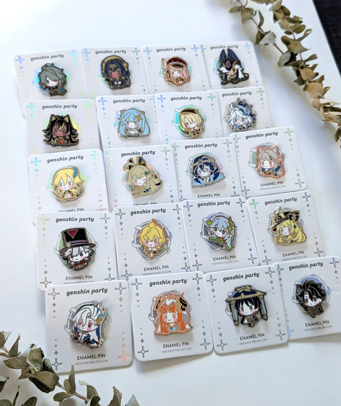 GACHA Genshin Party Chibis - Hard Enamel Pins (SET D)