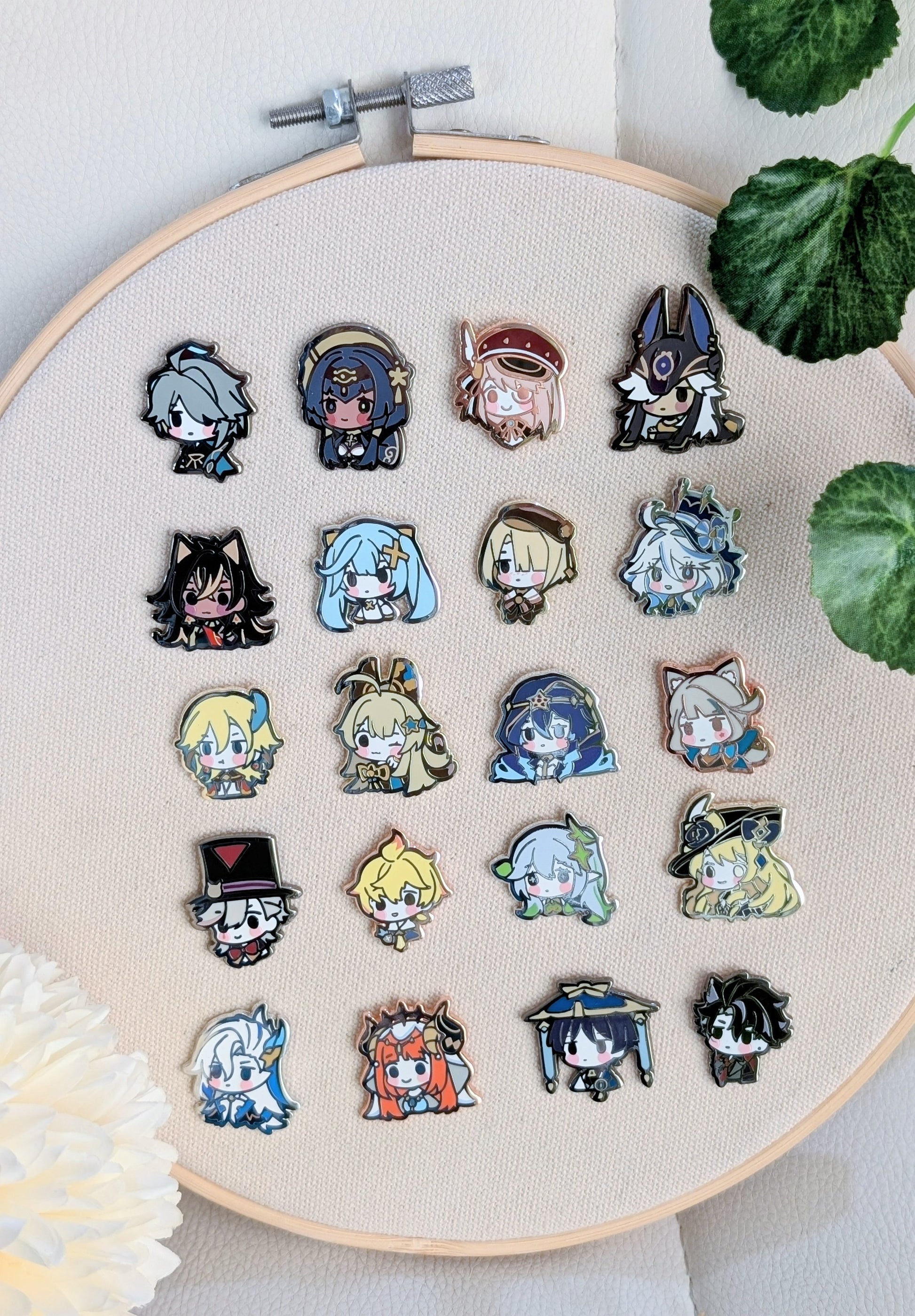 GACHA Genshin Party Chibis - Hard Enamel Pins (SET D)