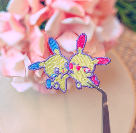 Minun & Plusle - Mini Embroidered Sticker Patch