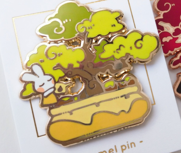 Animal Bonsai Tree Pins - Large Hard Enamel Pin