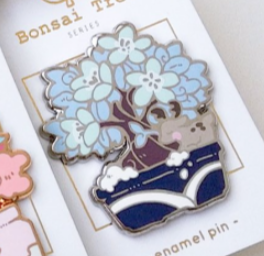 Animal Bonsai Tree Pins - Large Hard Enamel Pin