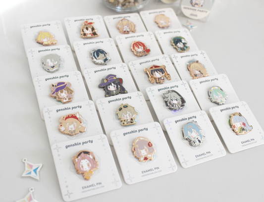 GACHA Genshin Party Chibis - Hard Enamel Pins (SET A)