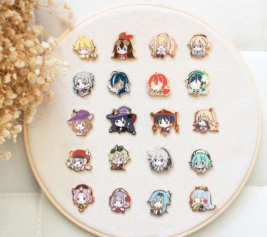 GACHA Genshin Party Chibis - Hard Enamel Pins (SET A)