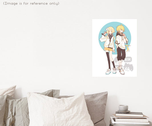 Casual Traveler Twins (Genshin Impact) Aether & Lumine 8.5"x11" Poster Print
