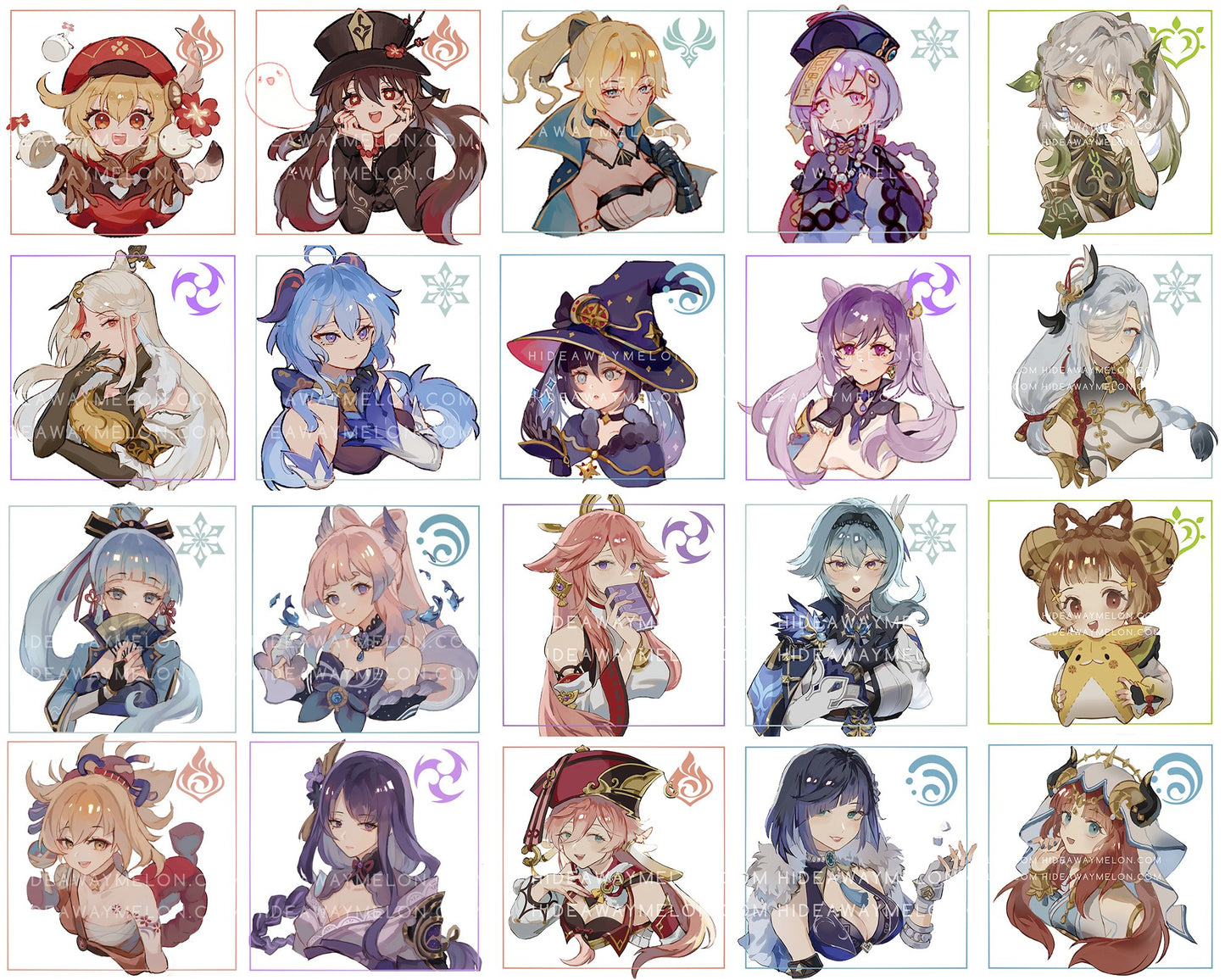 Genshin Impact Gacha - Vinyl Stickers