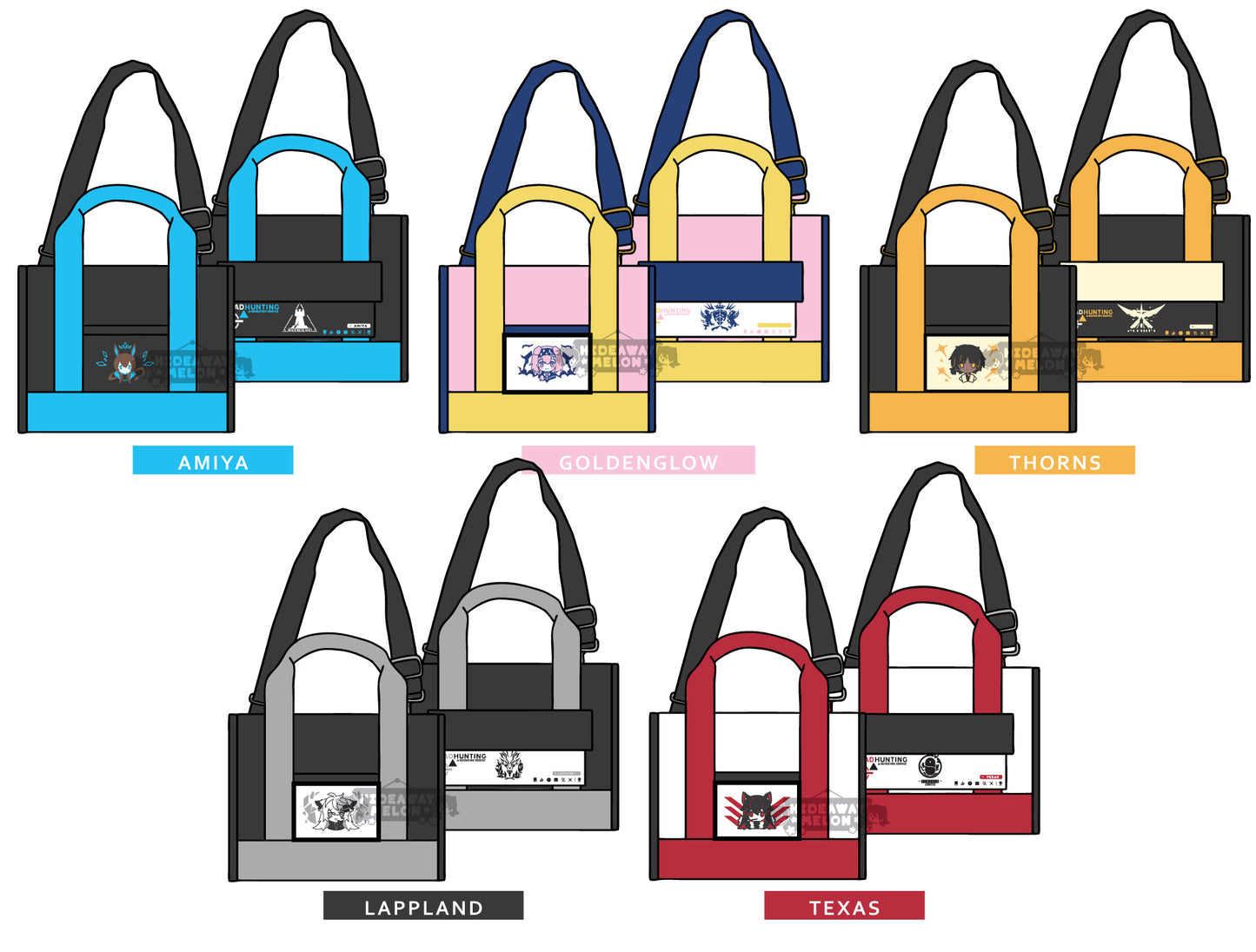 Arknights Embroidered Shoulder/Crossbody Canvas Bags