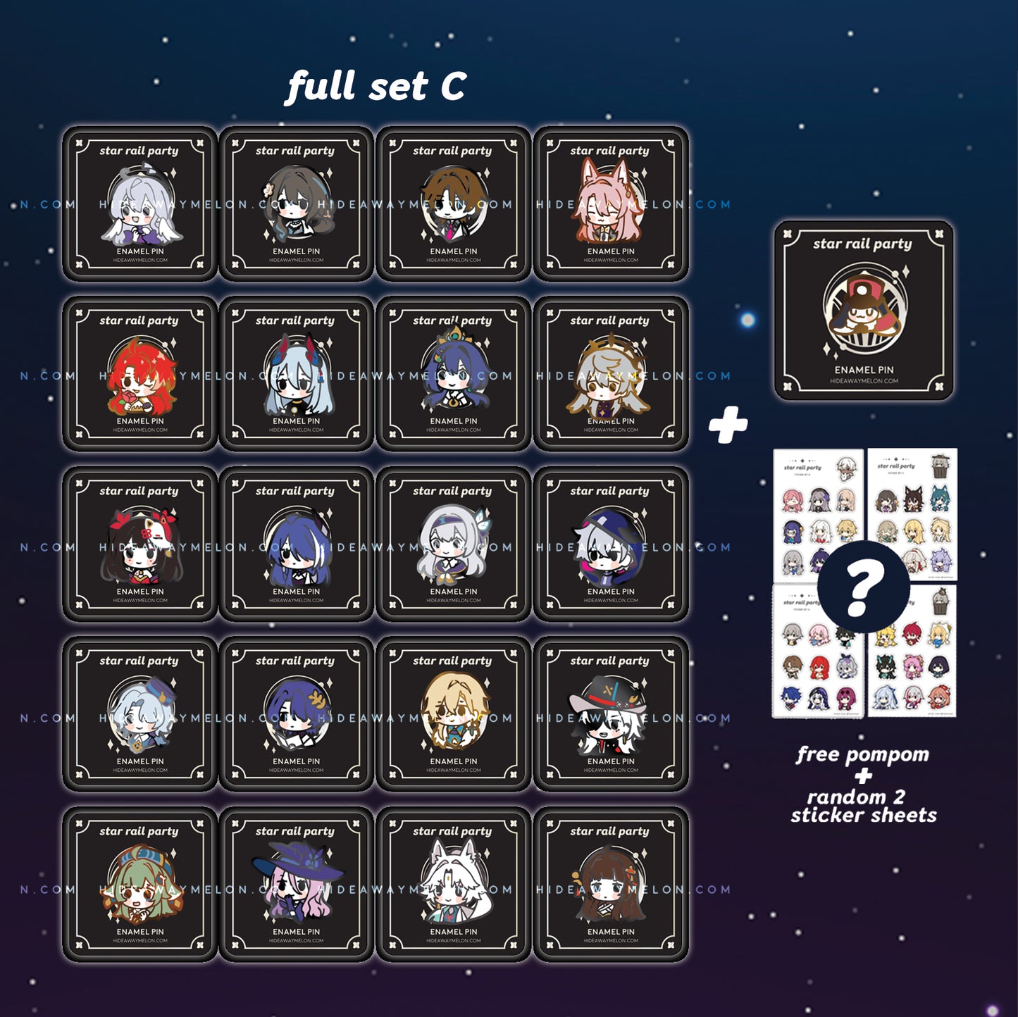 GACHA Honkai Star Rail Chibis - Hard Enamel Pins (SET C)