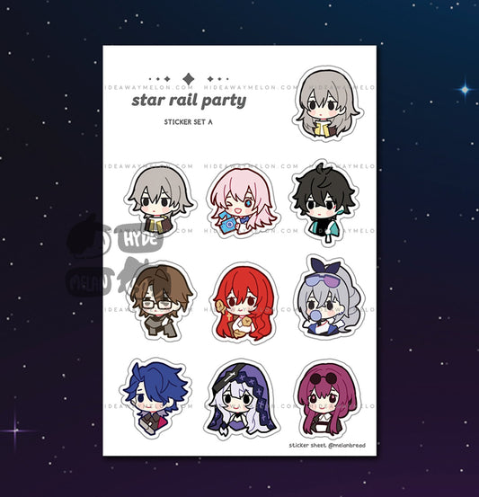 Honkai Star Rail Party Chibis - Vinyl Sticker Sheets