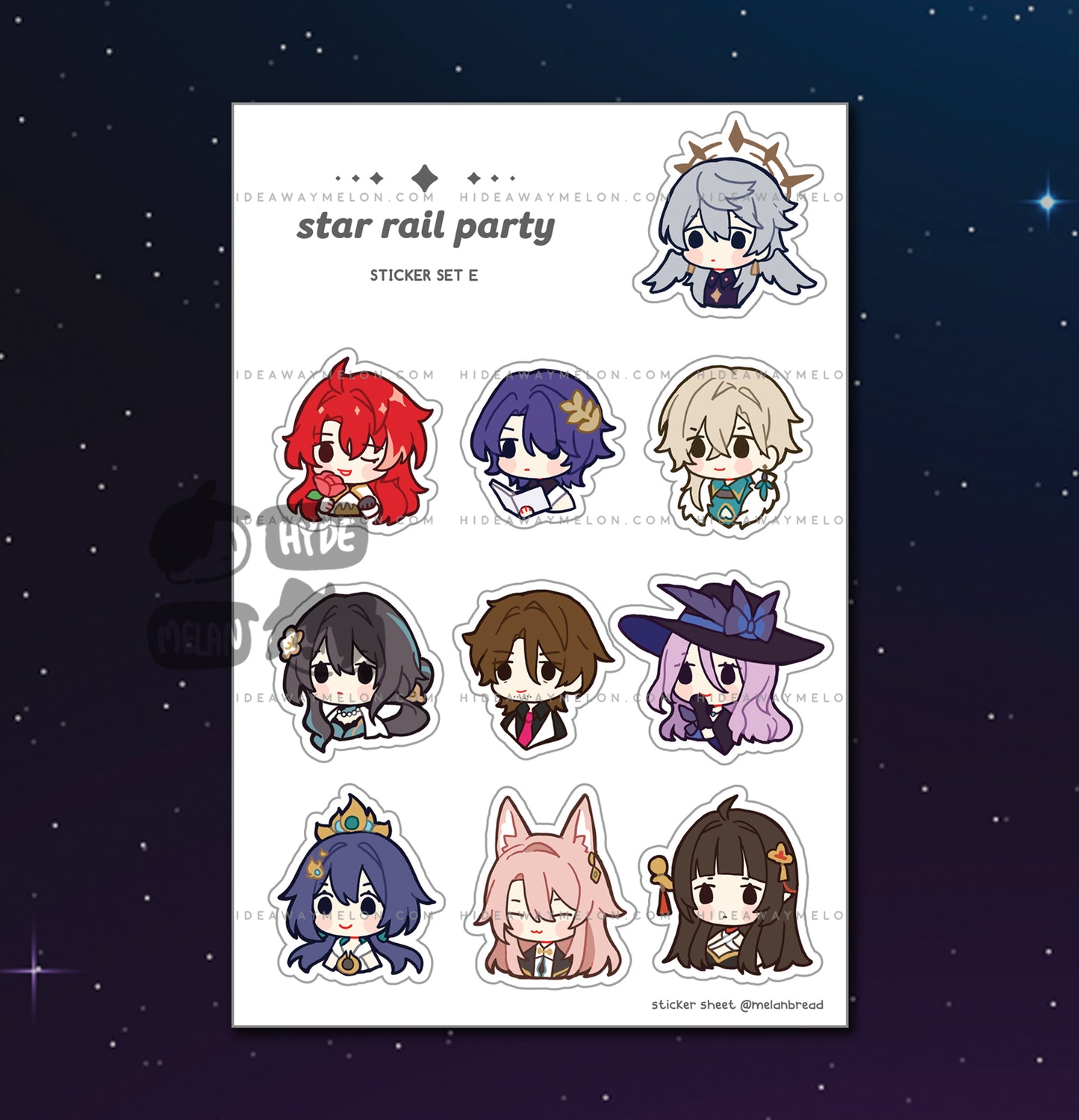 Honkai Star Rail Party Chibis - Vinyl Sticker Sheets