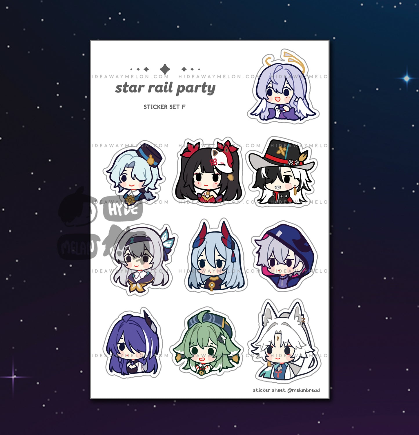 Honkai Star Rail Party Chibis - Vinyl Sticker Sheets