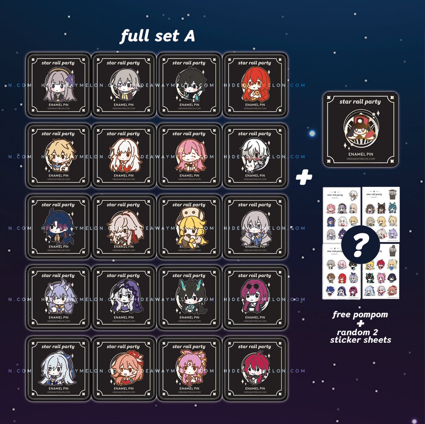 GACHA Honkai Star Rail Chibis - Hard Enamel Pins (SET A)