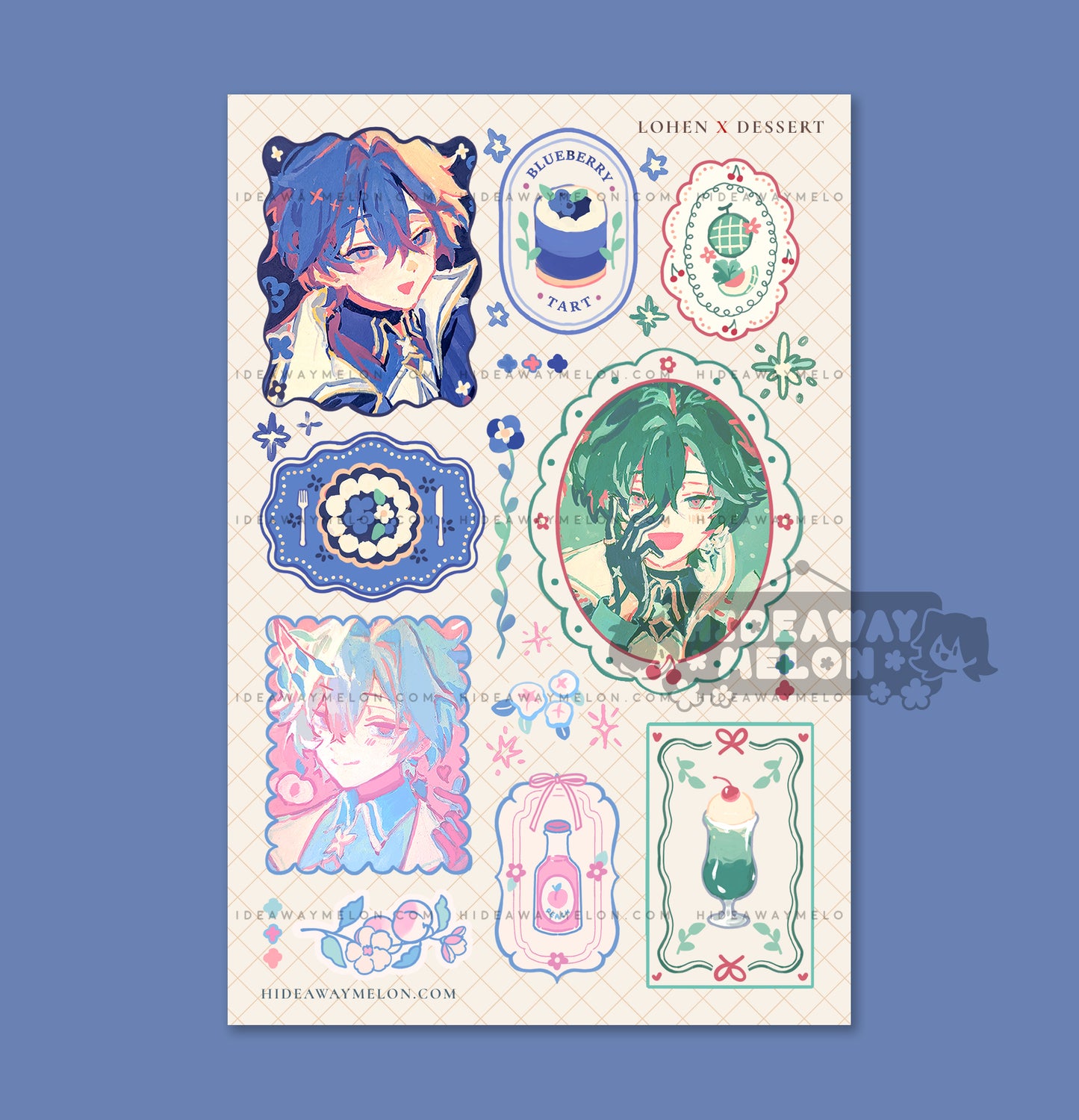 Lohen x Desserts 4x6 Kiss Cut Sticker Sheet