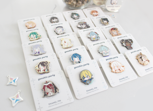 GACHA Genshin Party Chibis - Hard Enamel Pins (SET B)