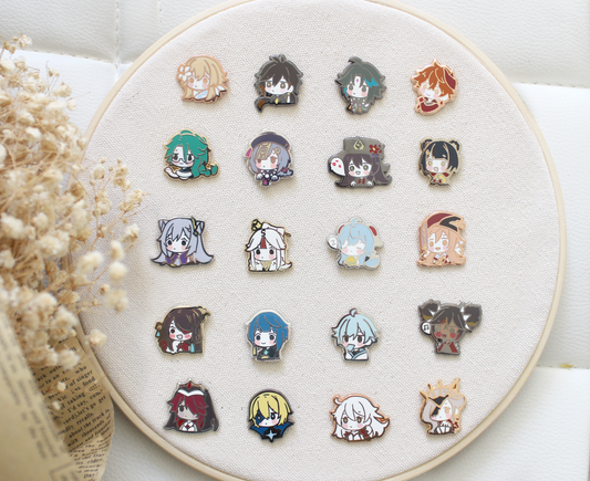 GACHA Genshin Party Chibis - Hard Enamel Pins (SET B)