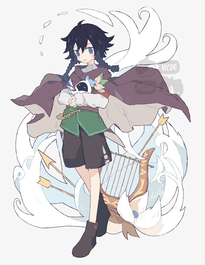 Nameless Bard (Genshin Impact) 8.5"x11" Poster Print