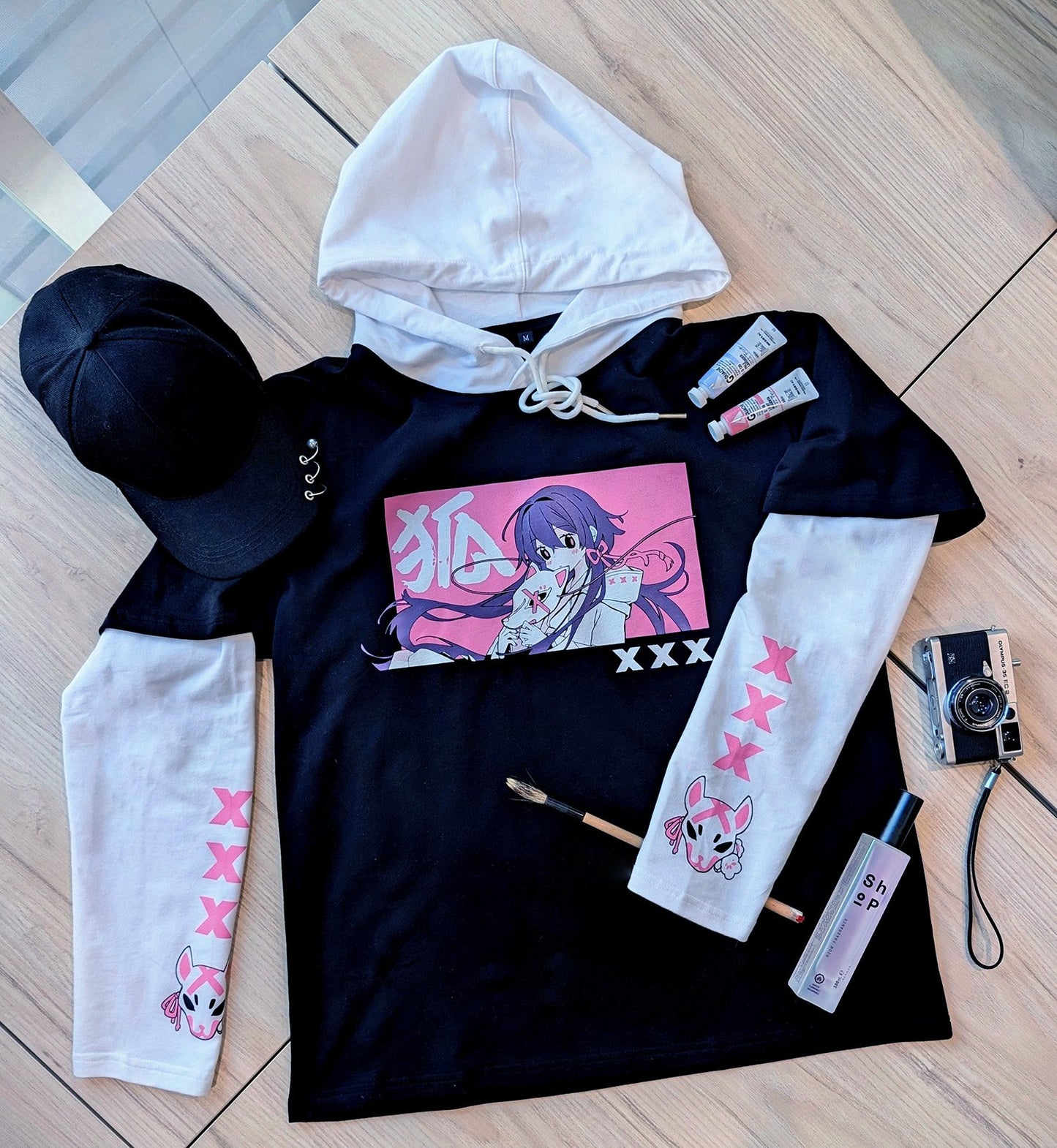 LIMITED EDITION Kitsune Mask - Long Sleeve Hoodie Tee