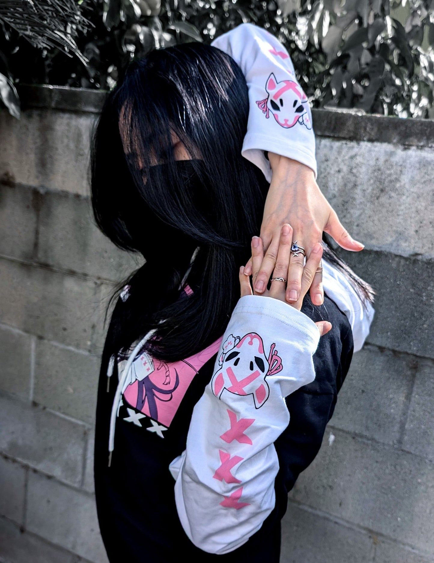 LIMITED EDITION Kitsune Mask - Long Sleeve Hoodie Tee