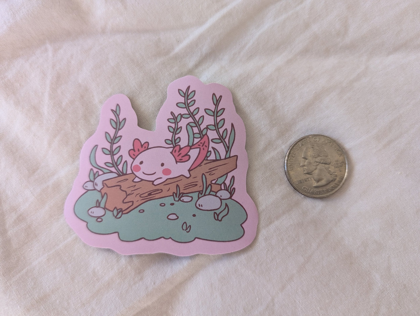 Happy Axolotl - High Quality Vinyl Sticker