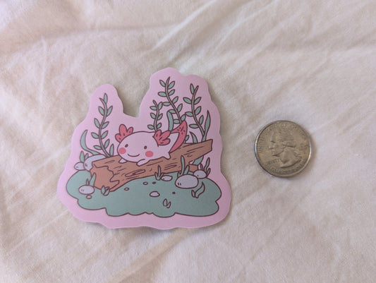 Happy Axolotl - High Quality Vinyl Sticker