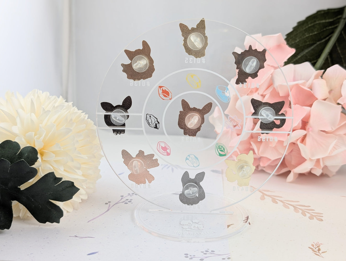 Eeveelutions (Pokemon) Hard Enamel Pins with optional Acrylic Display