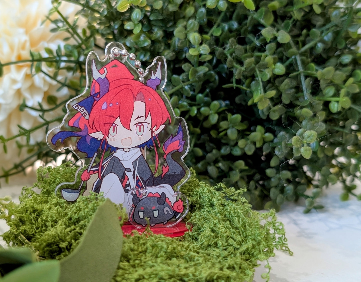 Sui Siblings (Arknights) Acrylic Standee Keychains with Mini Beans