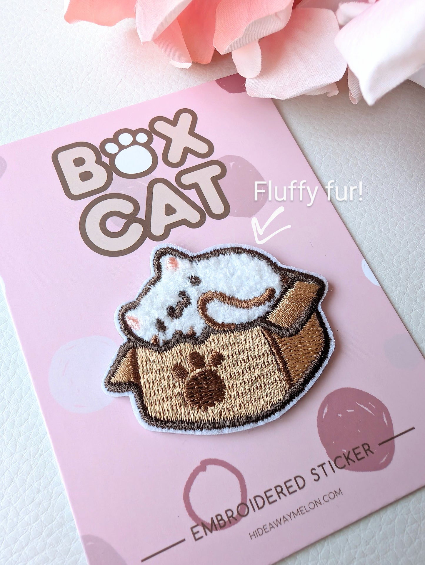 Box Cat - 2in Embroidered Sticker Patch