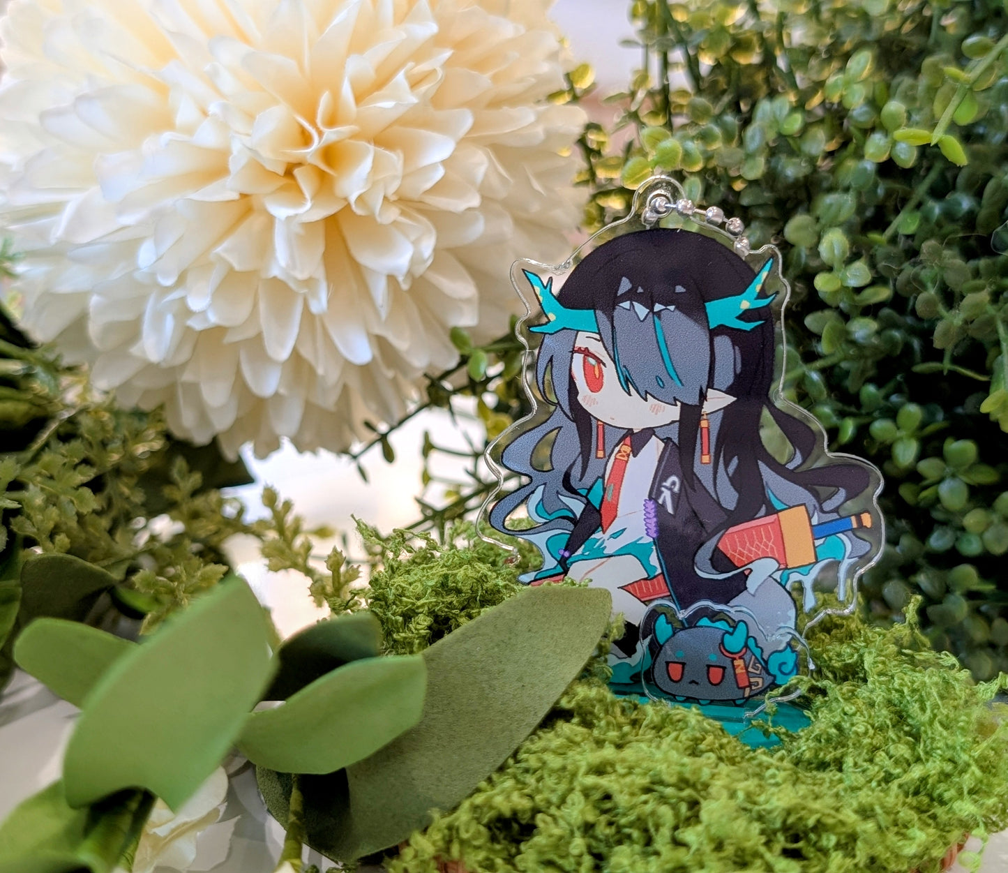 Sui Siblings (Arknights) Acrylic Standee Keychains with Mini Beans