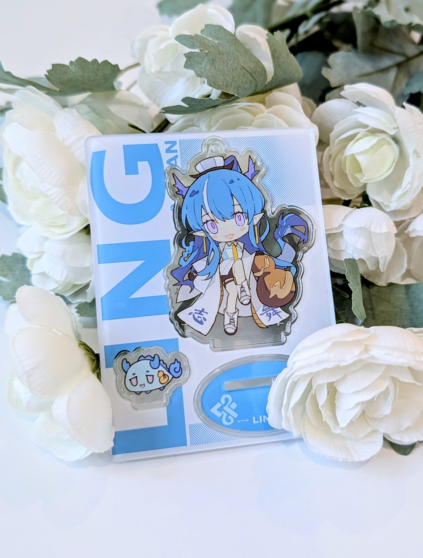 Sui Siblings (Arknights) Acrylic Standee Keychains with Mini Beans