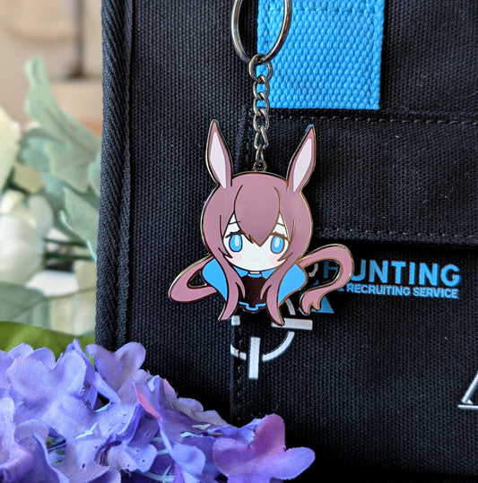 Chibi Arknights Metal Keychains (Amiya, Thorns, Goldenglow, Lappland, Texas) with clasp/keyring