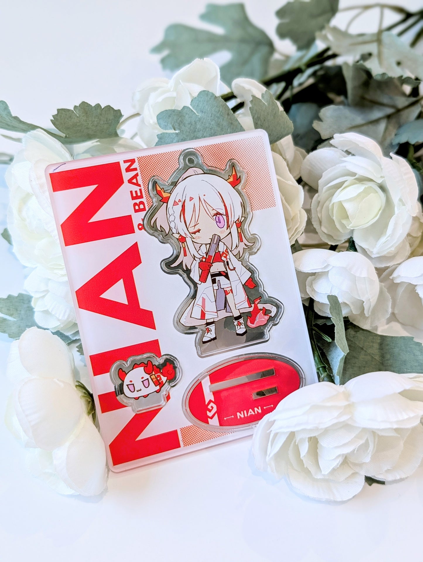 Sui Siblings (Arknights) Acrylic Standee Keychains with Mini Beans
