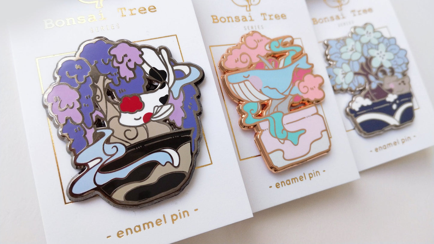 Animal Bonsai Tree Pins - Large Hard Enamel Pin