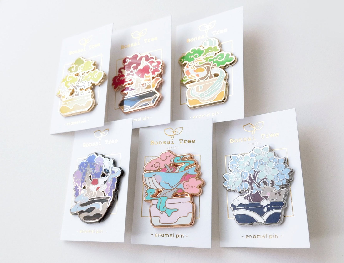 Animal Bonsai Tree Pins - Large Hard Enamel Pin