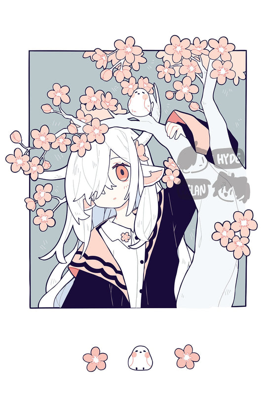 Deer & Blossom (Original) 11"x17" Poster Print