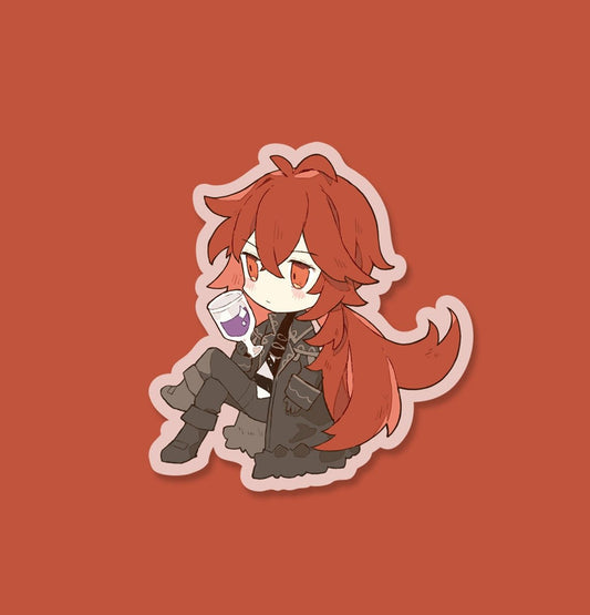 Diluc (Genshin Impact) - High Quality Vinyl Sticker