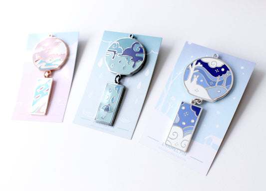 Furin Wind Chimes / Windchime Large Hard Enamel Pin