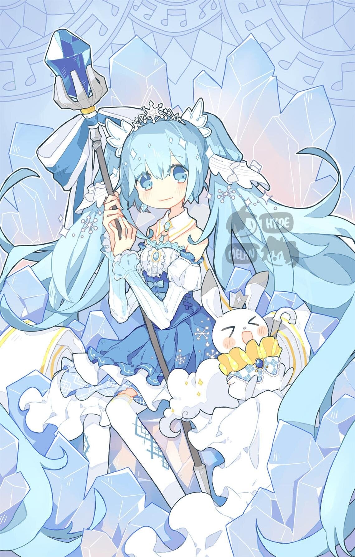 Snow Miku (Vocaloid) 11"x17" Poster Print