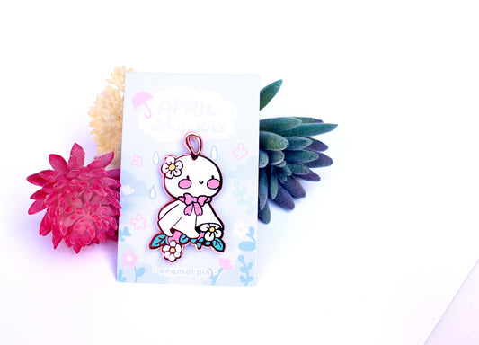 Teru Teru Bozu Large Hard Enamel Pin (April Showers, Stormy Nights)